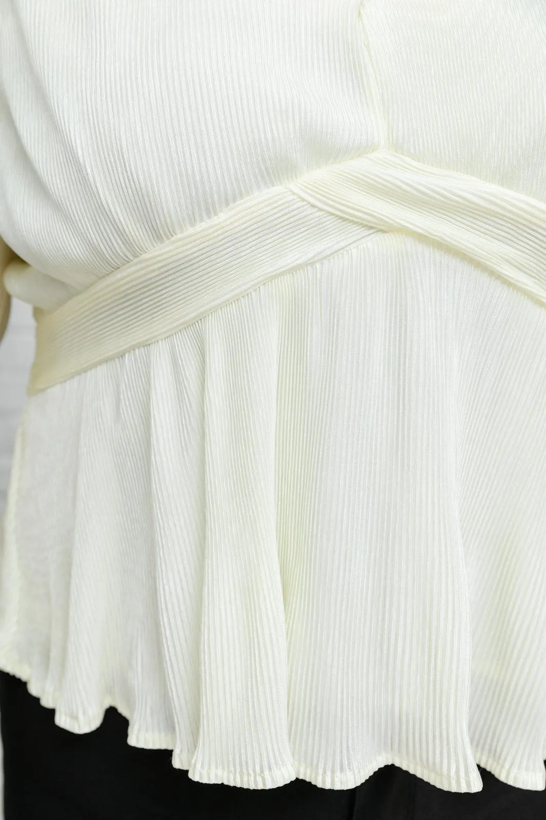 Hazel Blues® | Xanidu Long Sleeve V Neck Blouse in White