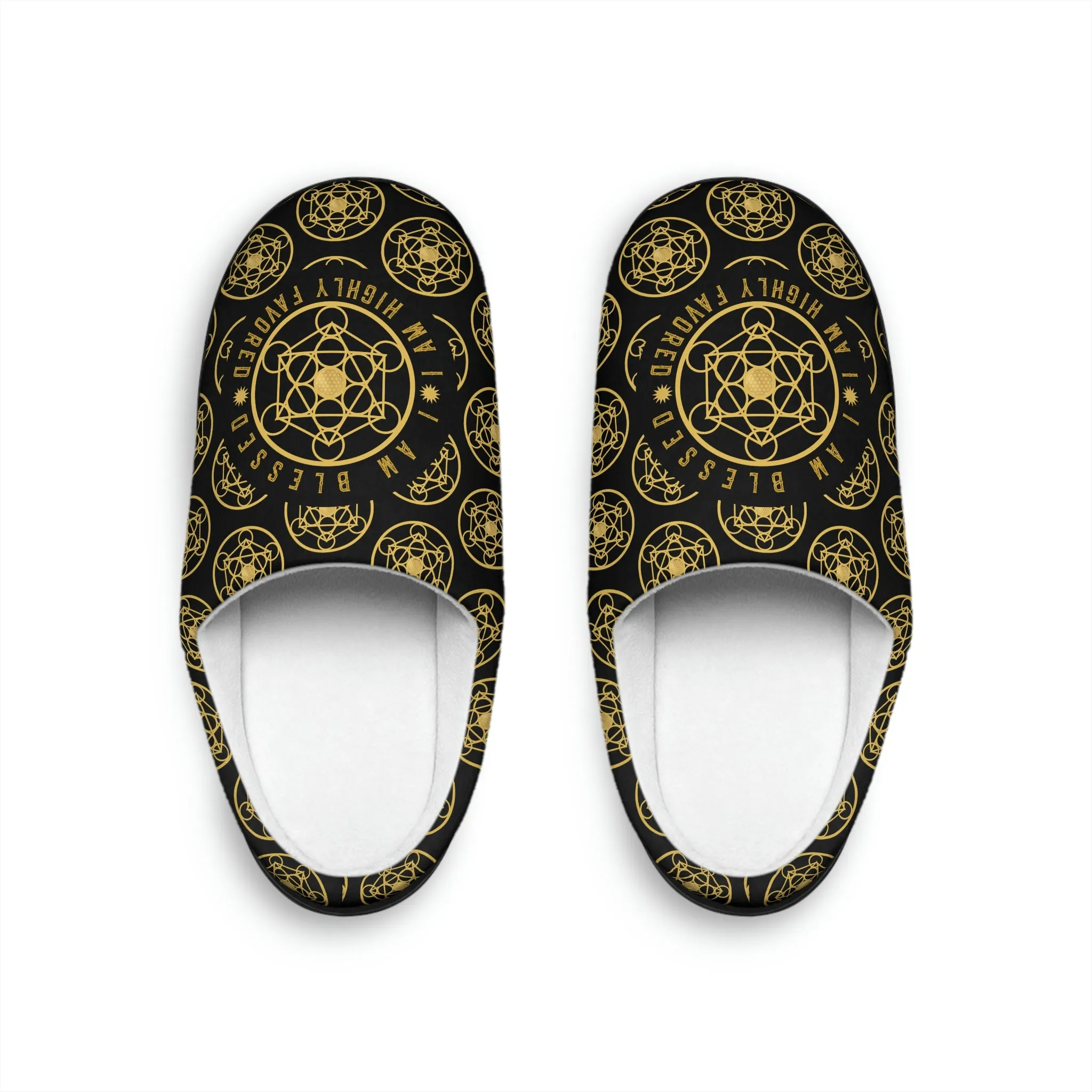 I AM BLESSED I AM HIGHLY FAVORED - Women's Indoor Slippers - Black