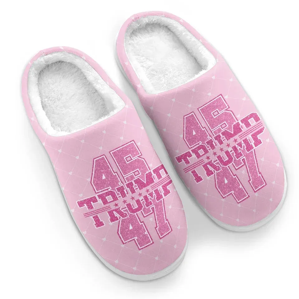 Keep Going, Red Girl - US Election Fluffy Slippers - Christmas Gift For Best Friends, BFF, Sisters