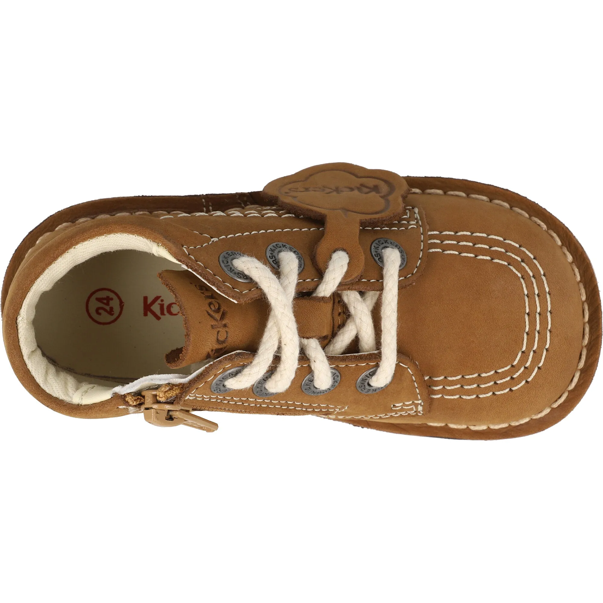 Kickers Kick Hi Zip Tan Kids Boots