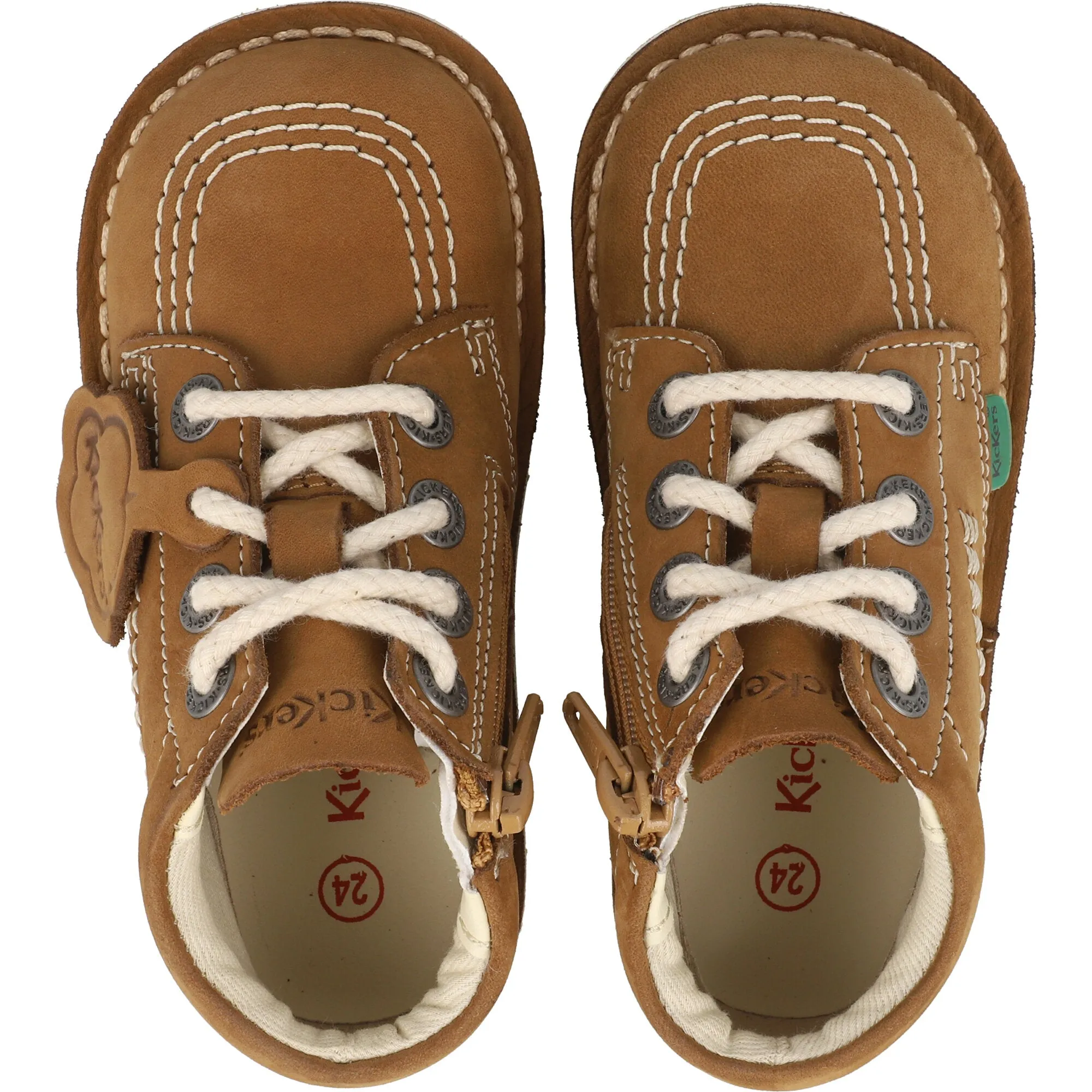 Kickers Kick Hi Zip Tan Kids Boots