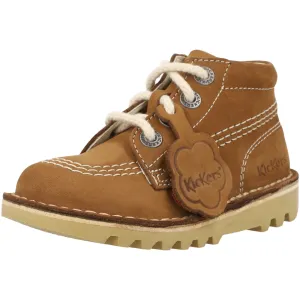 Kickers Kick Hi Zip Tan Kids Boots