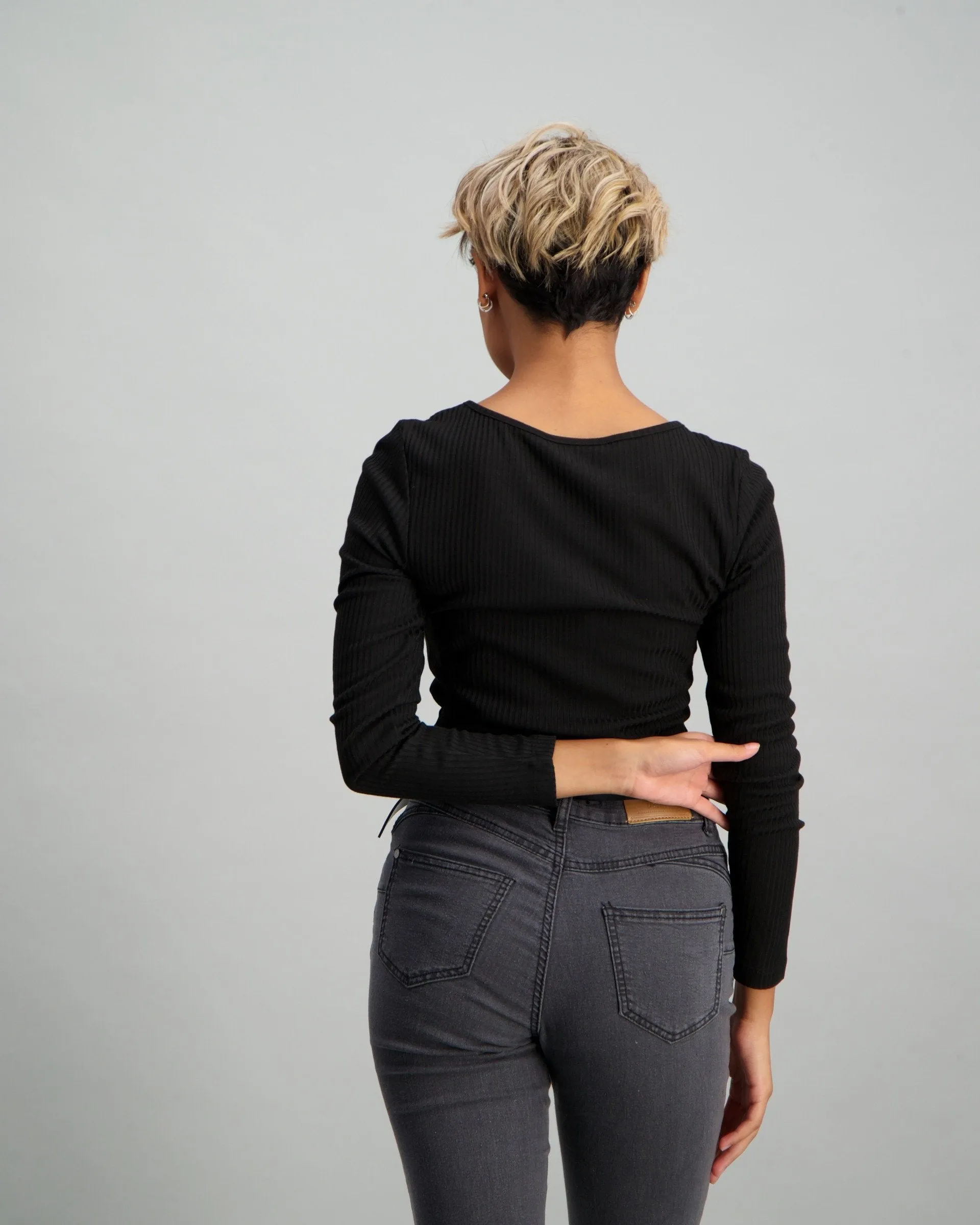 Ladies Rib Bodysuit - Black