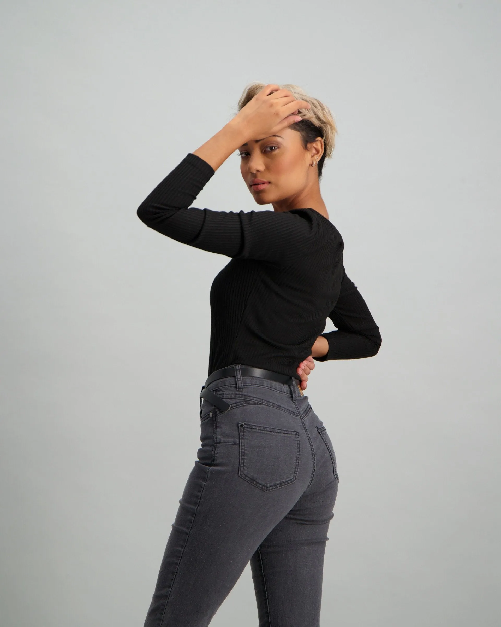 Ladies Rib Bodysuit - Black