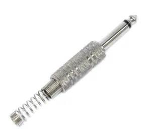 Leem 1/4" Metal Mono Jack Plug with Long Flexible Cable Boot (Pk-1)