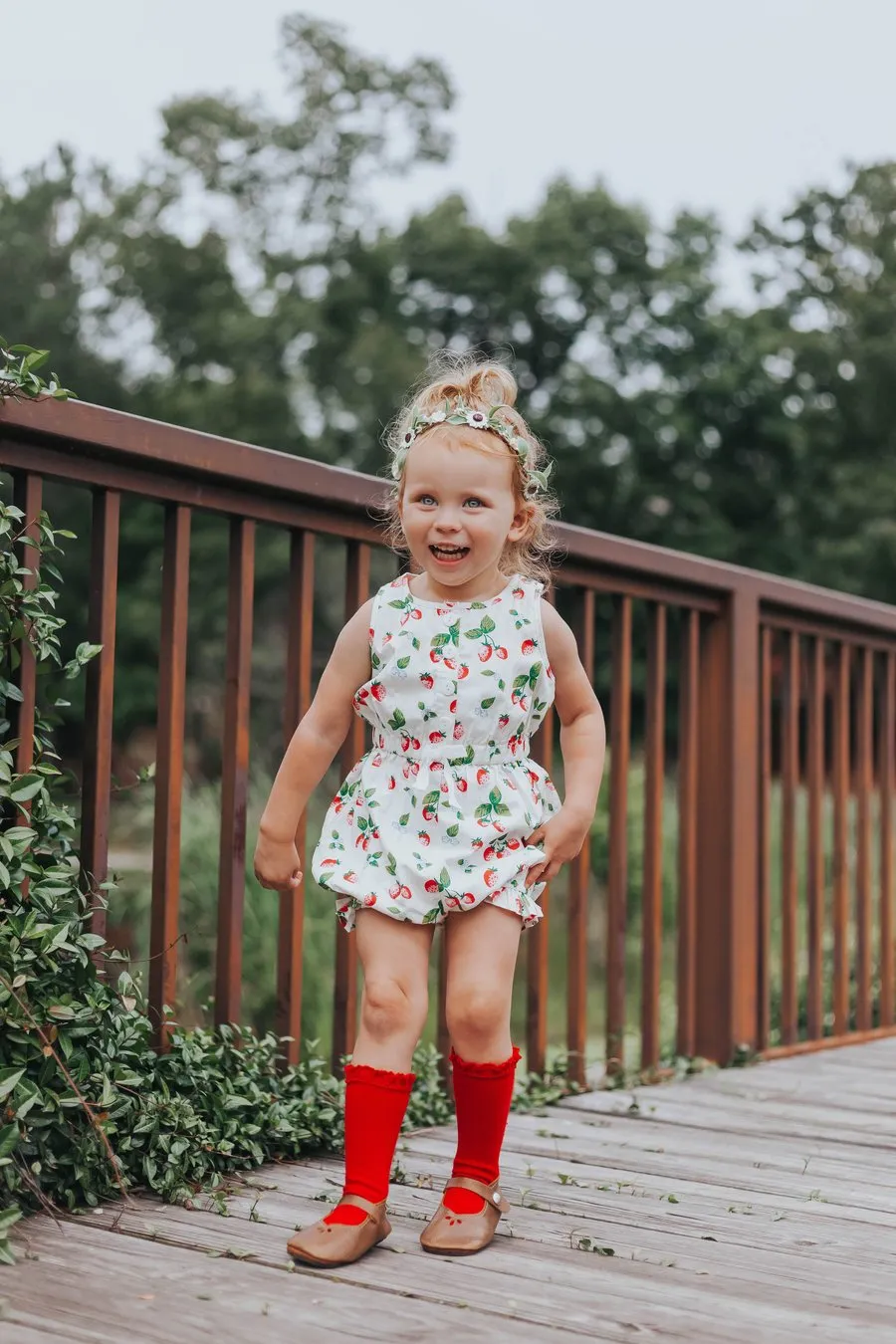 Little Stocking Co Lace Top Knee High Socks - Red