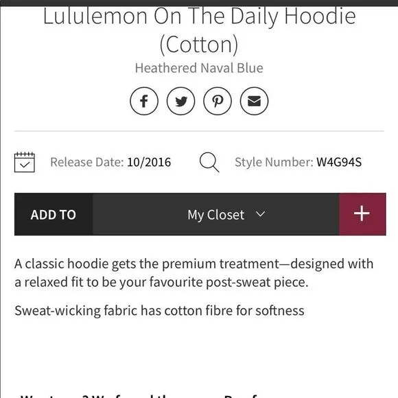 Lululemon On the Daily Hoodie Heathered Naval Blue