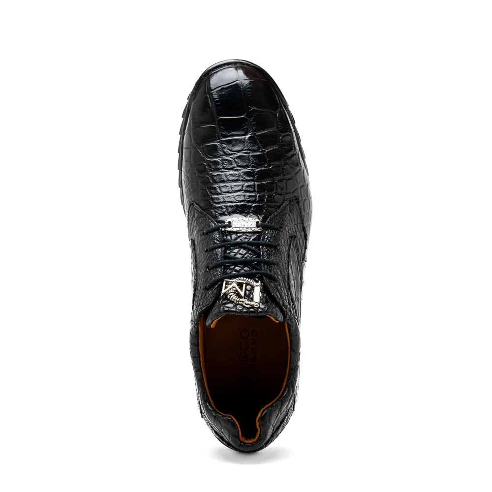 Marco Di Milano Vulcan Black Alligator Sneakers