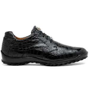 Marco Di Milano Vulcan Black Alligator Sneakers