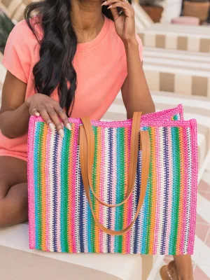 Maya Woven Multicolor Tote
