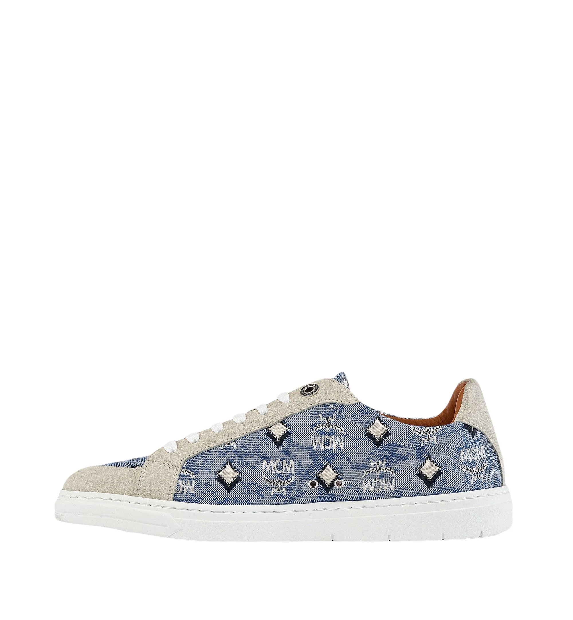 MCM Terrain Lo Sneakers in Vintage Jacquard Monogram BLUE