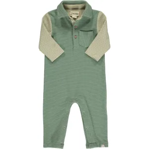 Me & Henry Arlington Cozy Polo Romper - Green