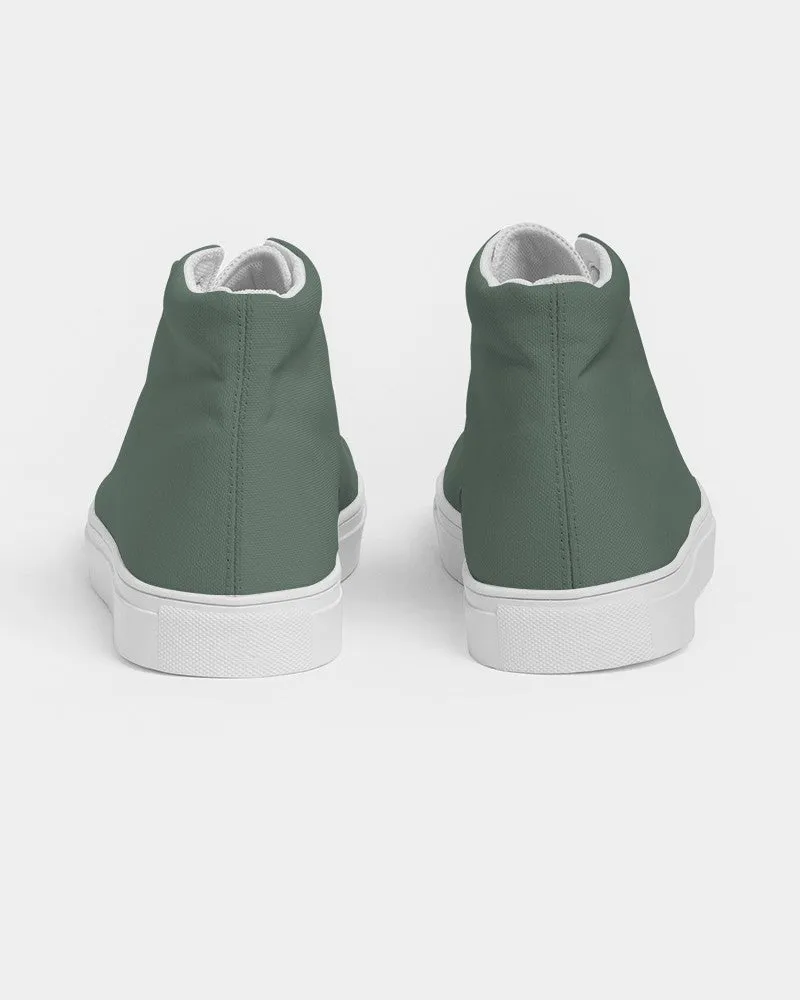 Medium Dark Green Women's High-top Canvas Sneakers | Women's | Medium Dark Pale Pastel Green | C30M0Y30K60
