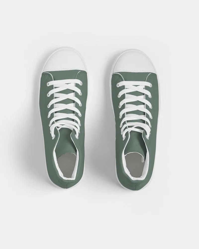 Medium Dark Green Women's High-top Canvas Sneakers | Women's | Medium Dark Pale Pastel Green | C30M0Y30K60