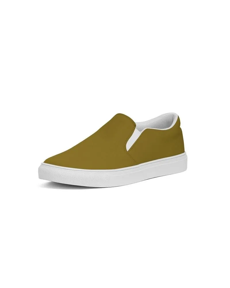 Medium Dark Orange Yellow Slip-On Canvas Sneakers | Men's | Medium Dark Pure Orange Yellow | C0M25Y100K60