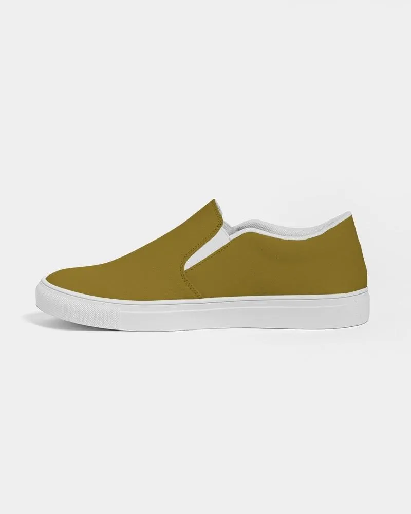 Medium Dark Orange Yellow Slip-On Canvas Sneakers | Men's | Medium Dark Pure Orange Yellow | C0M25Y100K60