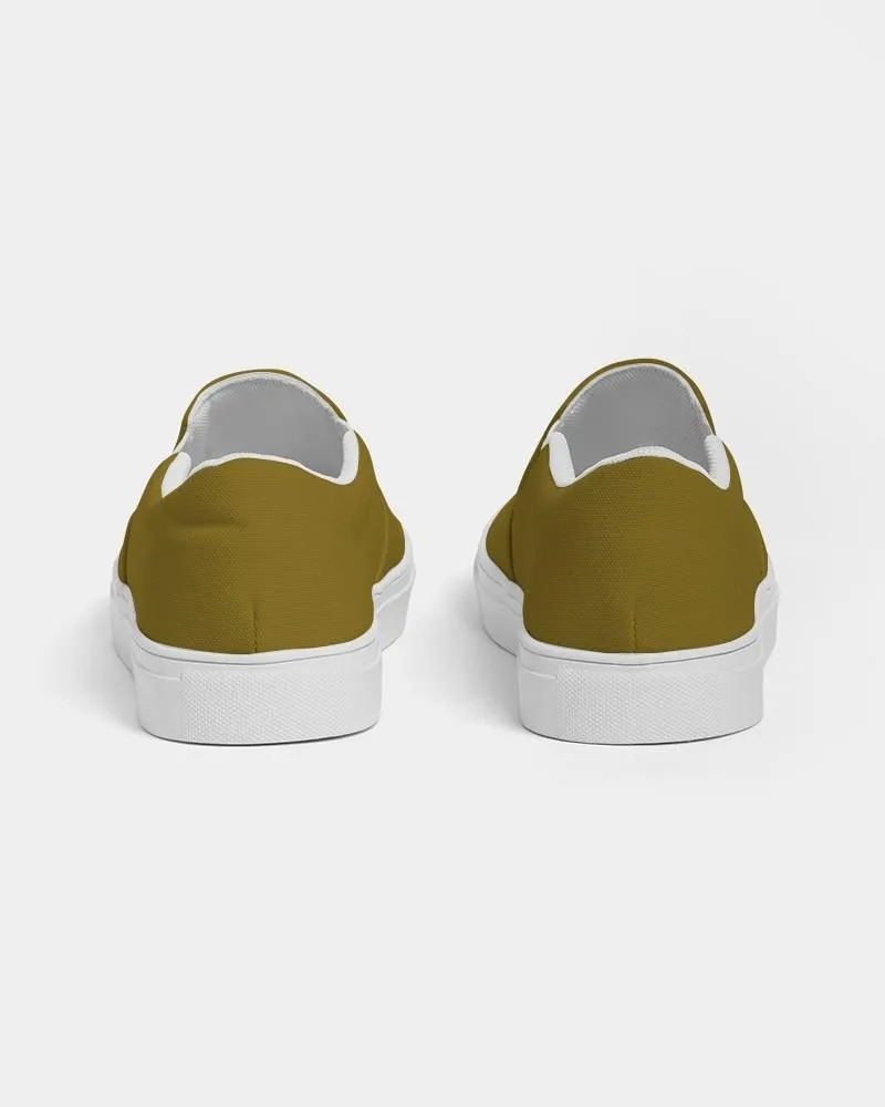 Medium Dark Orange Yellow Slip-On Canvas Sneakers | Men's | Medium Dark Pure Orange Yellow | C0M25Y100K60