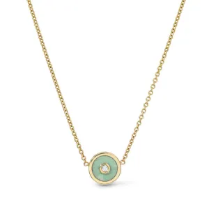 Mini Compass Pendant- Green Turquoise