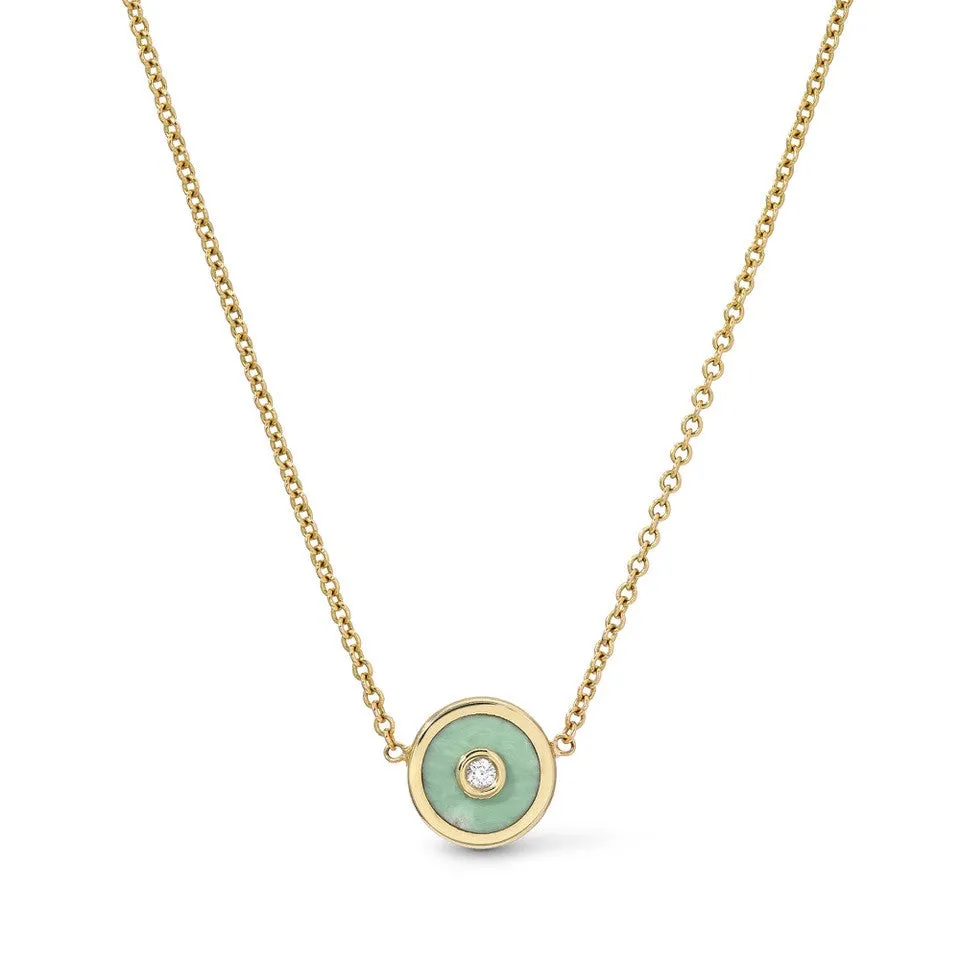 Mini Compass Pendant- Green Turquoise