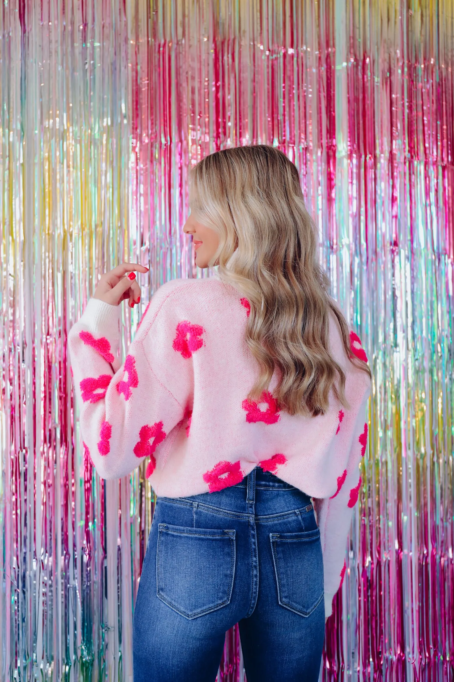 Montrose Mock Neck Floral Sweater - Pink