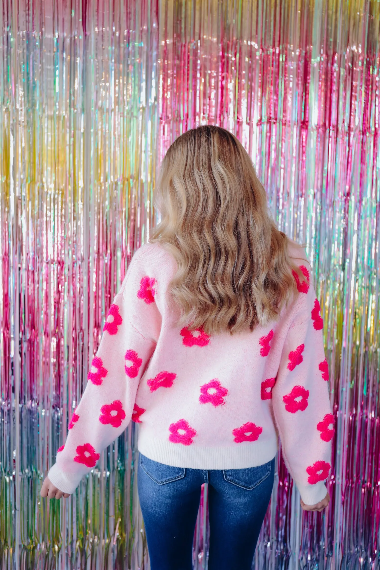 Montrose Mock Neck Floral Sweater - Pink