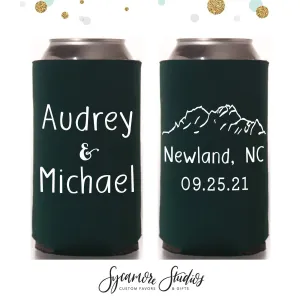 Mountain Range - Slim 12oz Wedding Can Cooler #75S