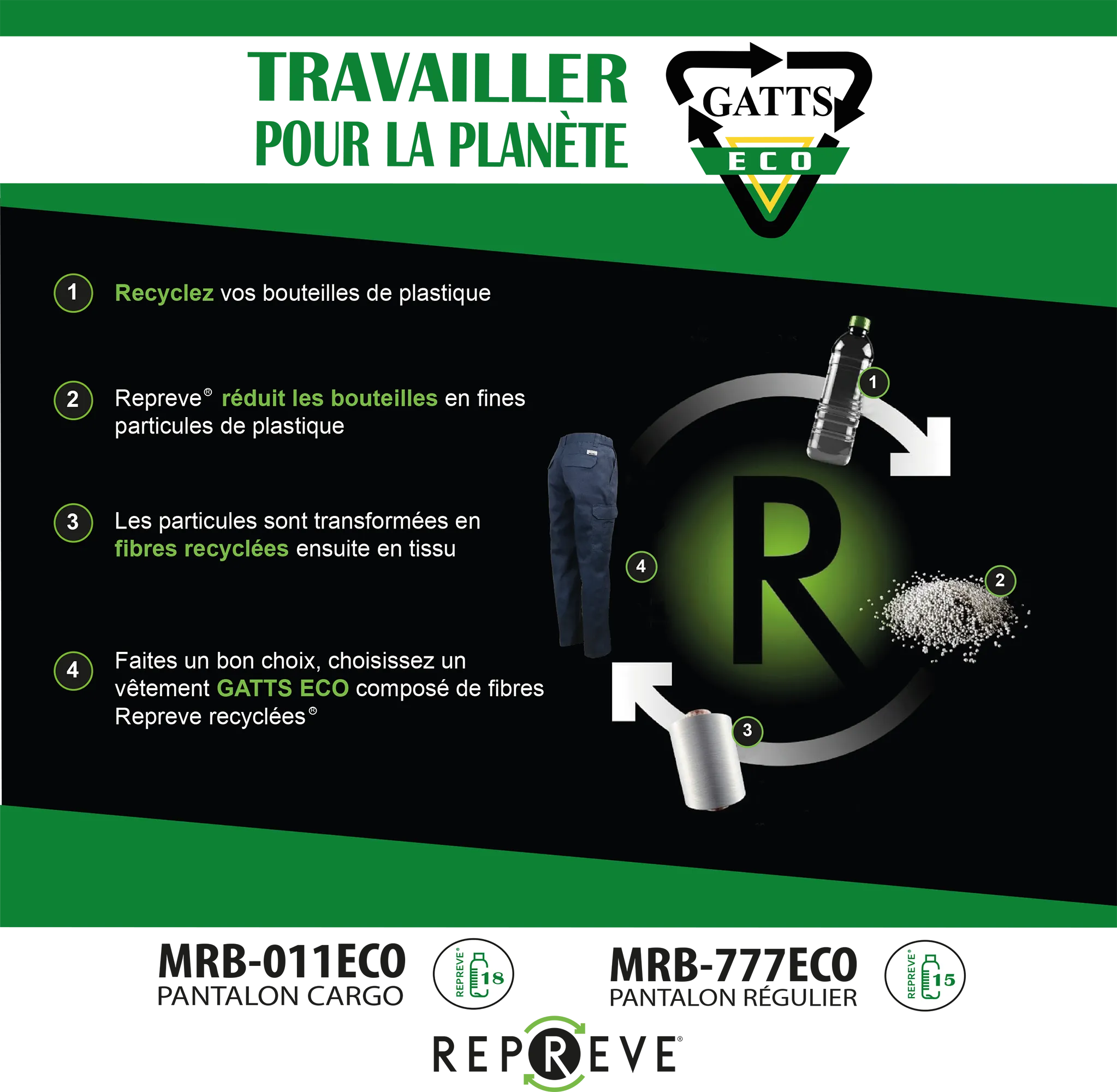 MRB-777ECO - Pantalon de travail (taille flexible)||MRB-777ECO - Workwear pant (flexible waist)