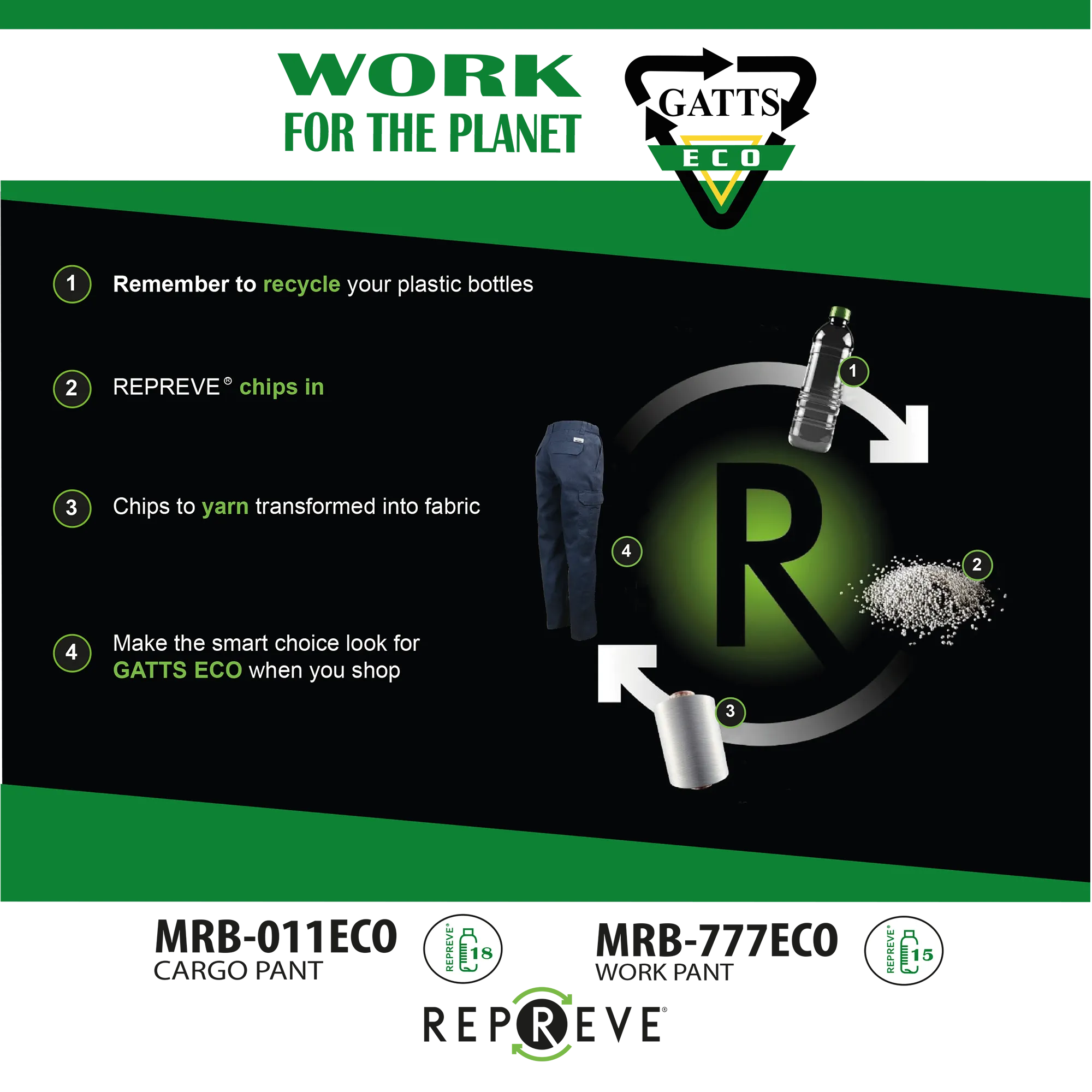 MRB-777ECO - Pantalon de travail (taille flexible)||MRB-777ECO - Workwear pant (flexible waist)