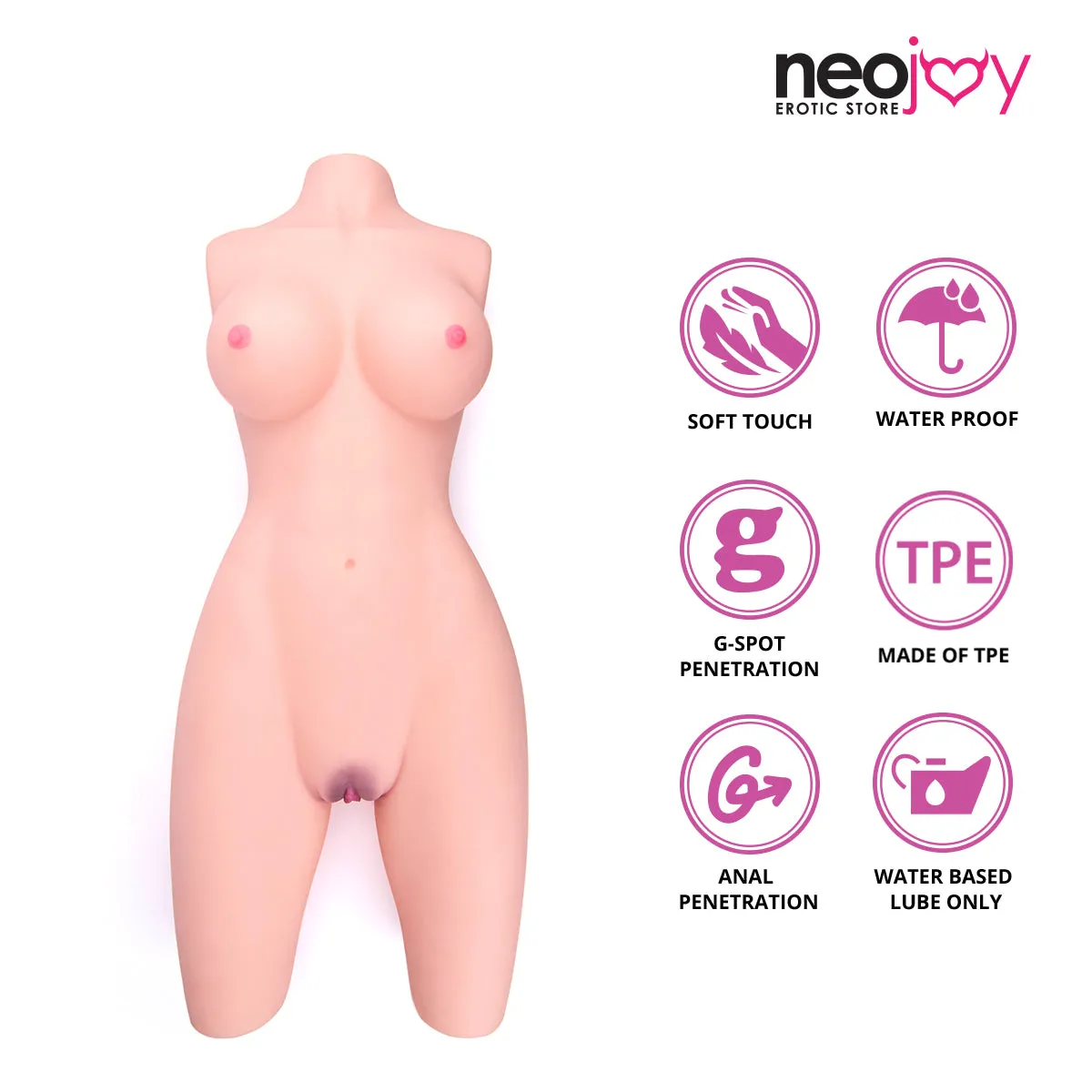 Neojoy - Big half body Sex Torso with Flexible Skeleton - Skin - 23Kg