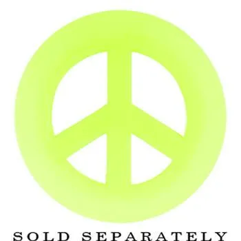 Neon Yellow Silicone Peace Sign Tunnel 0 Gauge to 14mm