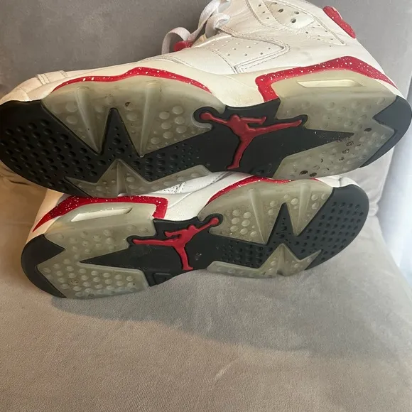 Nike Air Jordan White and Red Sneakers