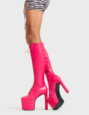 Nowhere To Run Platform Knee High Boots