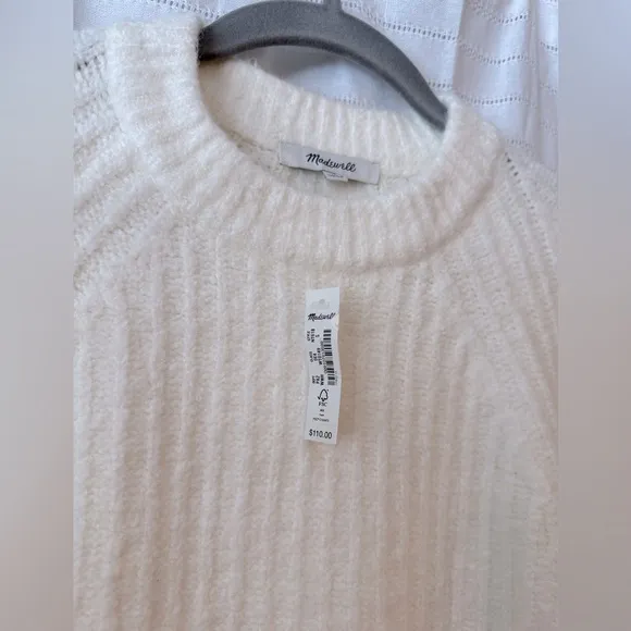 NWT Madewell Ribbed Cotton-Blend Sweater Size Small