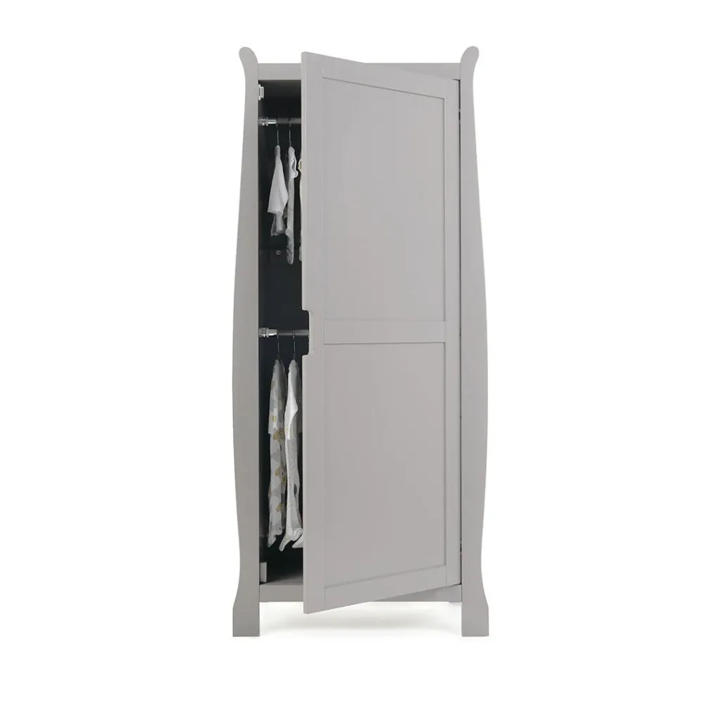 OBABY Stamford Sleigh Single Wardrobe - Warm Grey