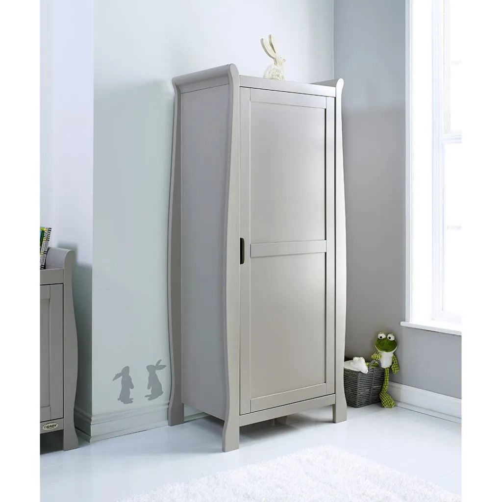 OBABY Stamford Sleigh Single Wardrobe - Warm Grey