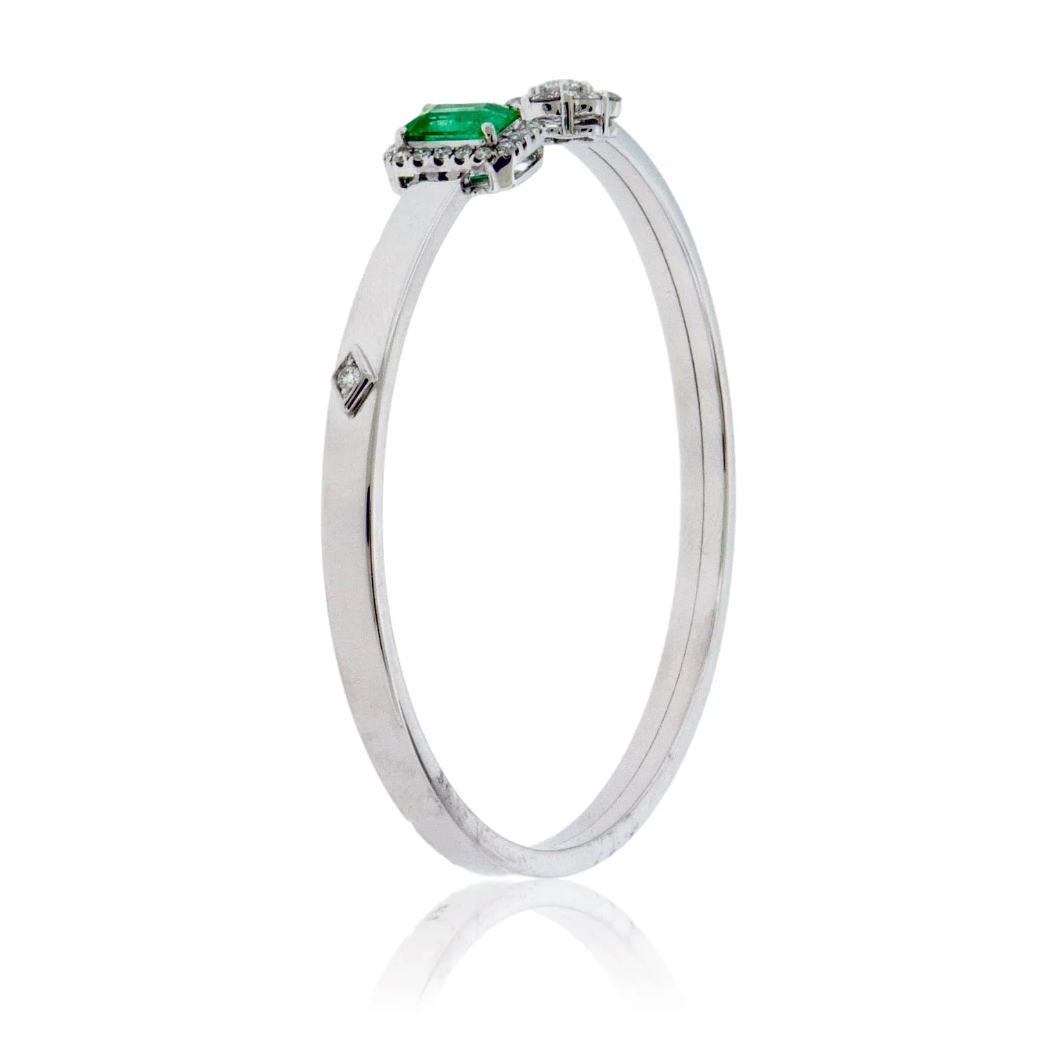 Open Center Diamond & Emerald Bracelet