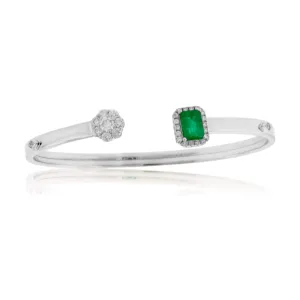 Open Center Diamond & Emerald Bracelet