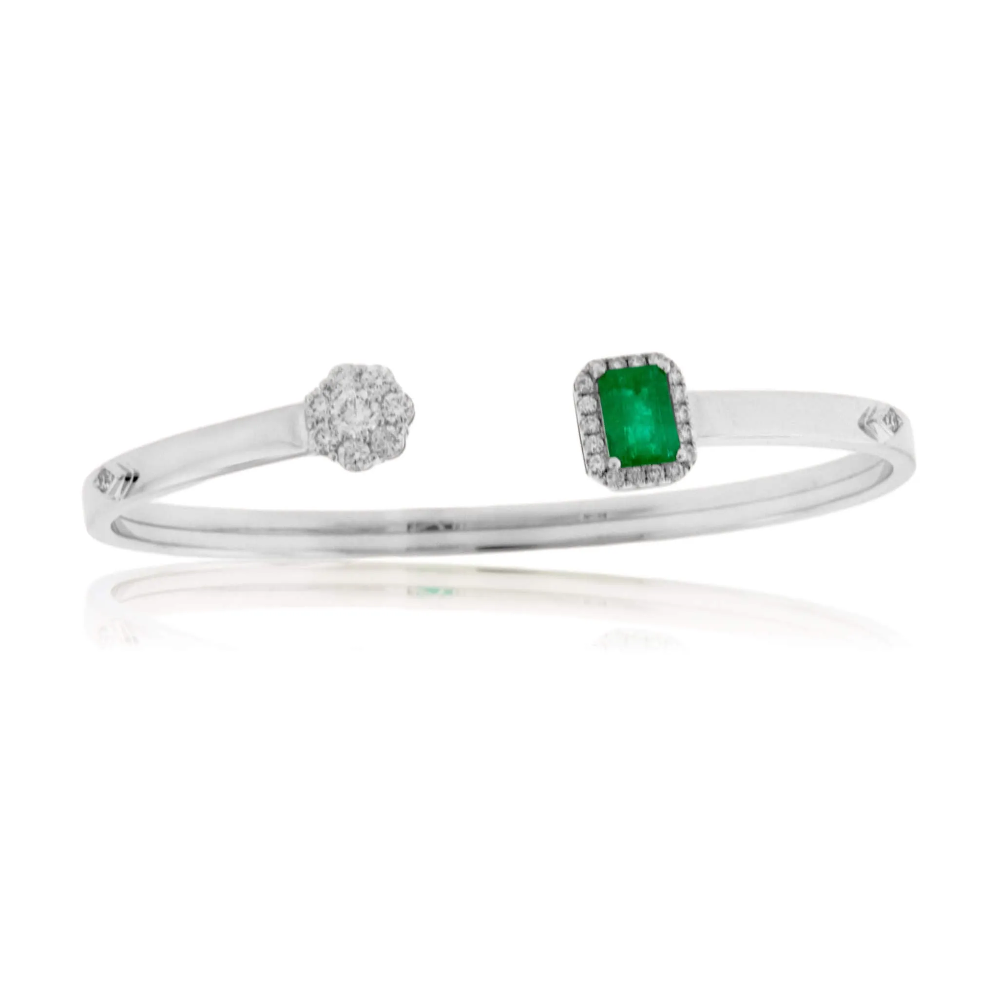 Open Center Diamond & Emerald Bracelet