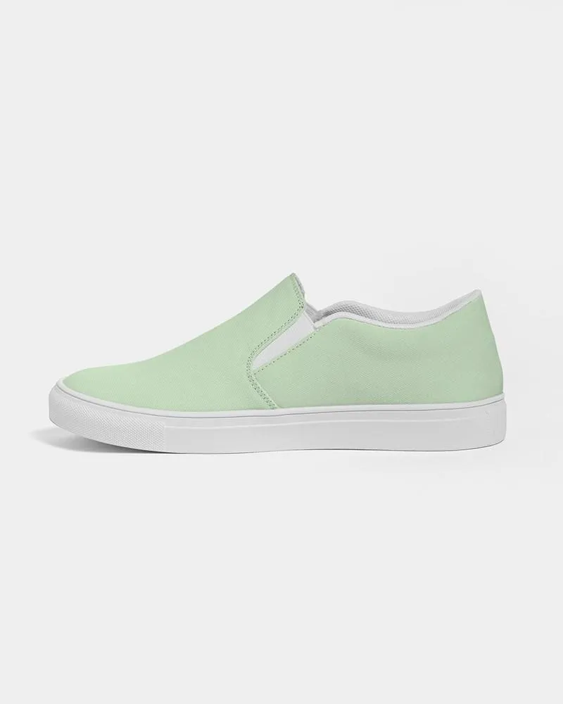 Pale Pastel Green Slip-On Canvas Sneakers | Women's | Bright Pale Pastel Green | C22M0Y30K0
