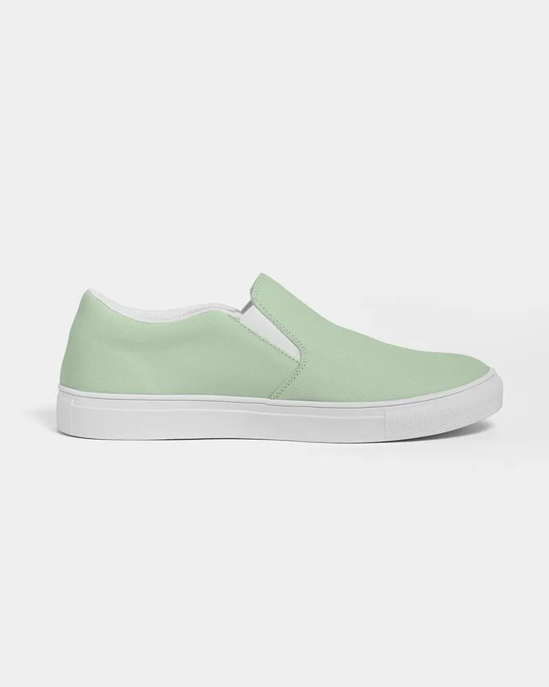 Pale Pastel Green Slip-On Canvas Sneakers | Women's | Bright Pale Pastel Green | C22M0Y30K0