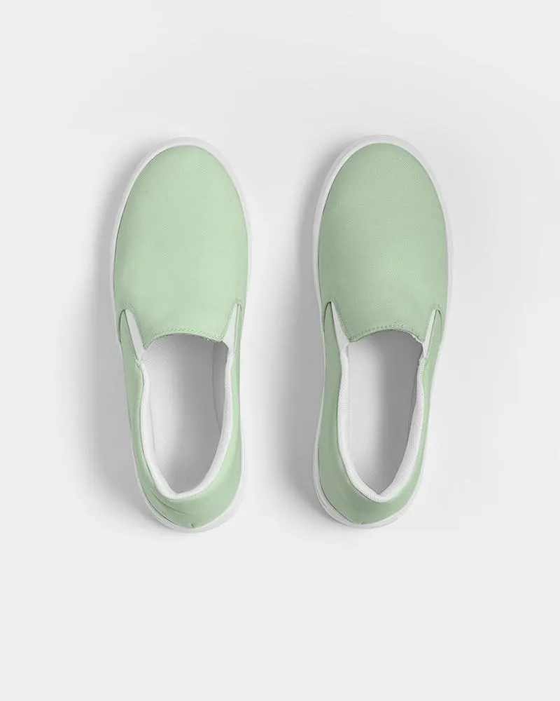 Pale Pastel Green Slip-On Canvas Sneakers | Women's | Bright Pale Pastel Green | C22M0Y30K0