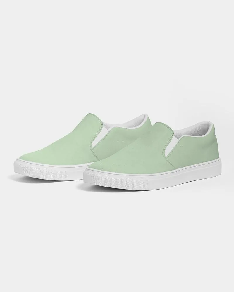 Pale Pastel Green Slip-On Canvas Sneakers | Women's | Bright Pale Pastel Green | C22M0Y30K0