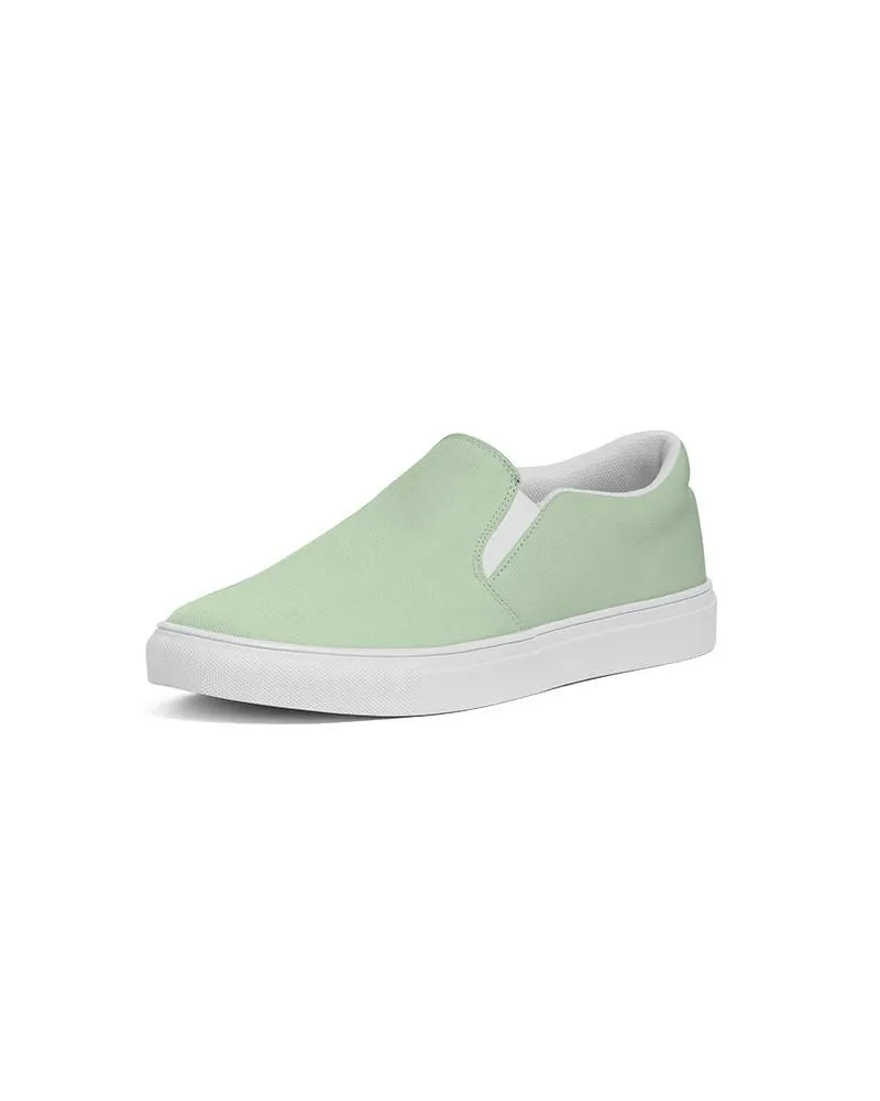 Pale Pastel Green Slip-On Canvas Sneakers | Women's | Bright Pale Pastel Green | C22M0Y30K0