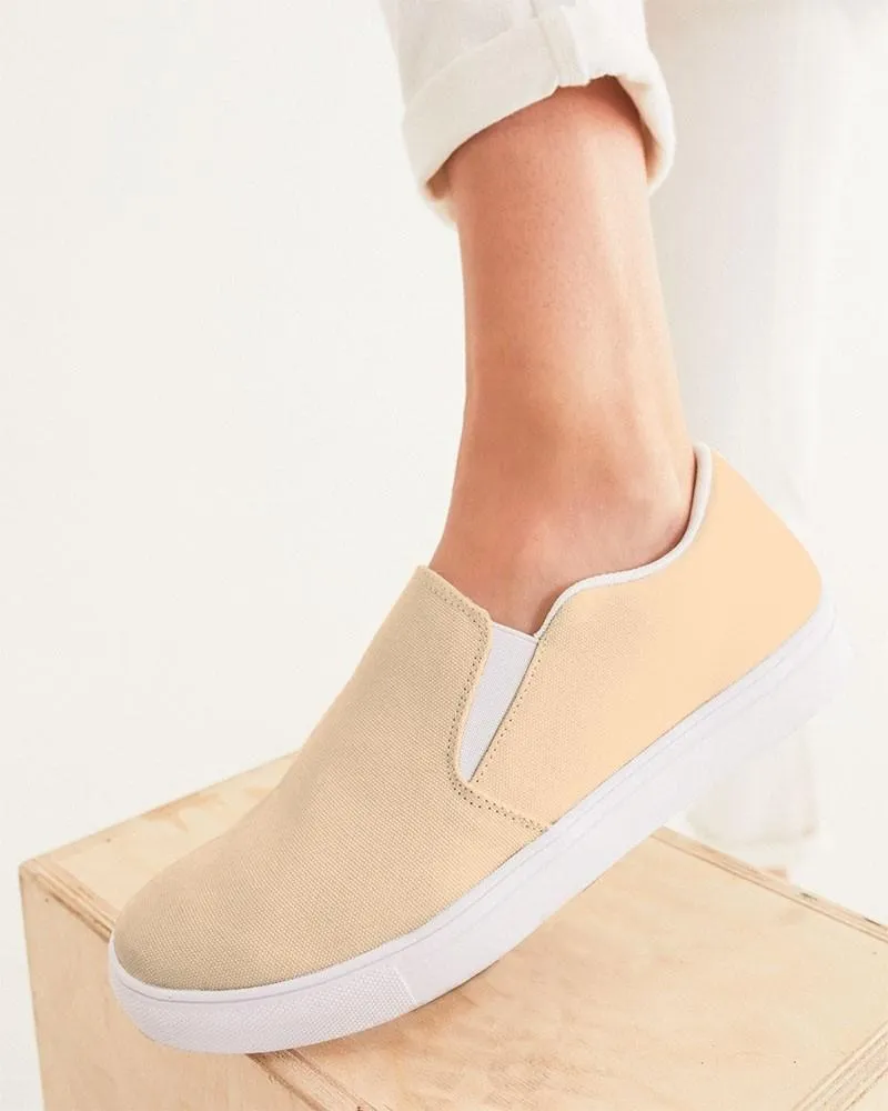 Pale Pastel Orange Slip-On Canvas Sneakers | Women's | Bright Pale Pastel Orange | C0M15Y30K0