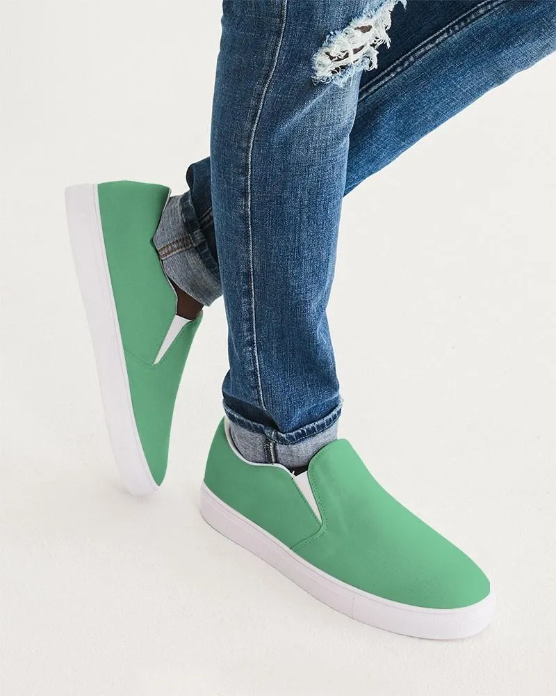 Pastel Green Slip-On Canvas Sneakers | Men's | Bright Pastel Green | C60M0Y60K0