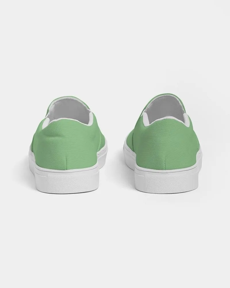 Pastel Green Slip-On Canvas Sneakers | Women's | Bright Pastel Green | C45M0Y60K0