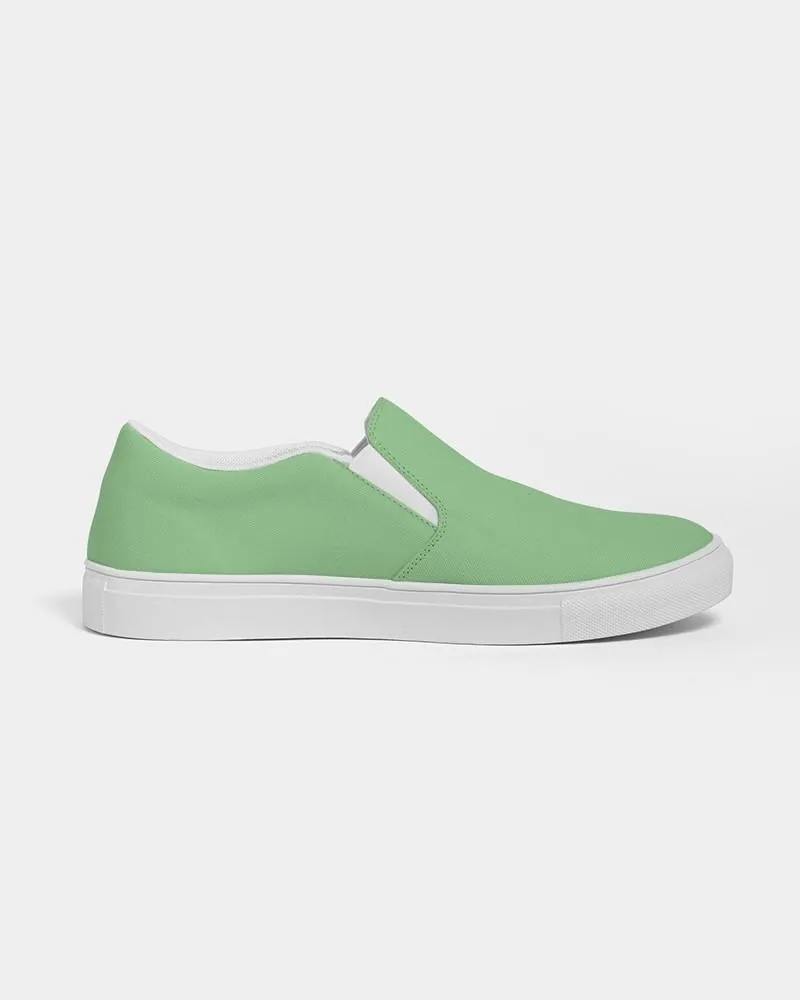 Pastel Green Slip-On Canvas Sneakers | Women's | Bright Pastel Green | C45M0Y60K0