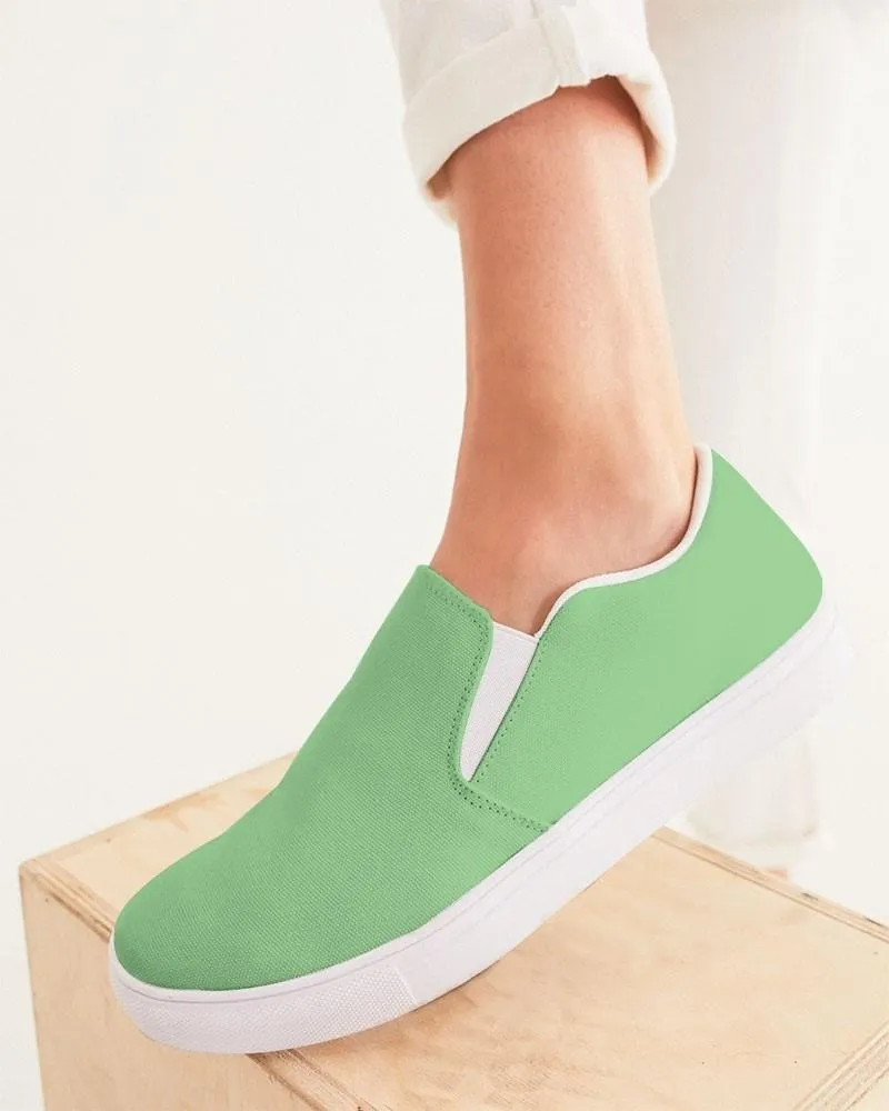 Pastel Green Slip-On Canvas Sneakers | Women's | Bright Pastel Green | C45M0Y60K0