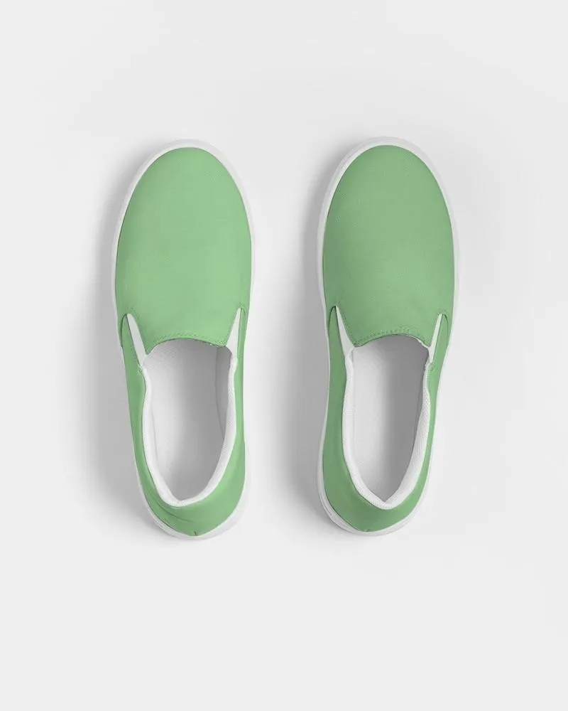 Pastel Green Slip-On Canvas Sneakers | Women's | Bright Pastel Green | C45M0Y60K0