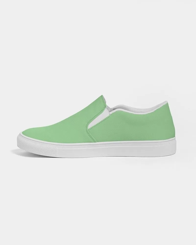 Pastel Green Slip-On Canvas Sneakers | Women's | Bright Pastel Green | C45M0Y60K0